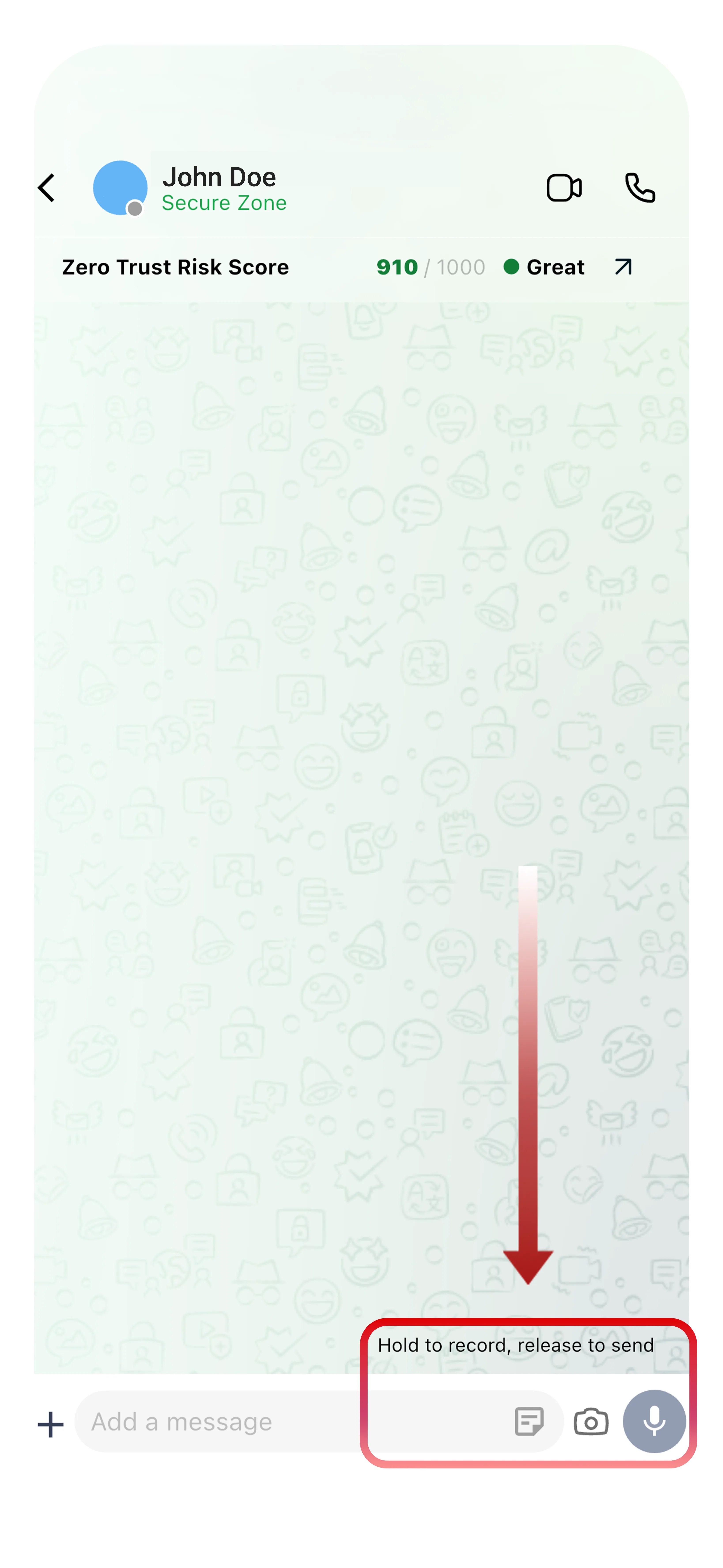 Voice message recording interface