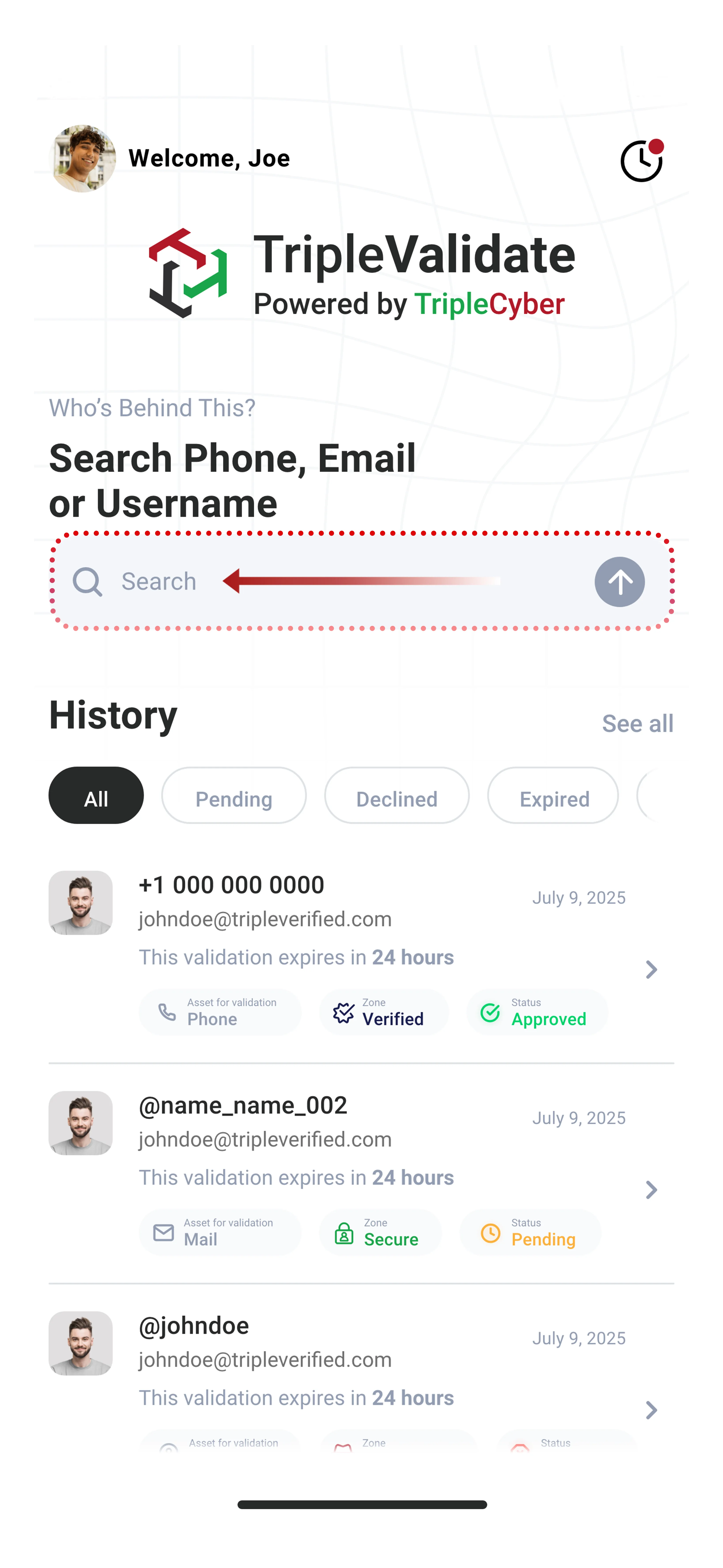 Step 1: Search for identity